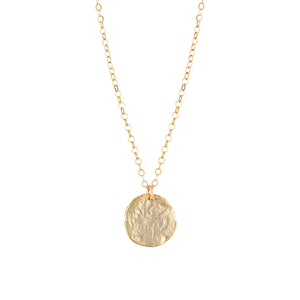 Grace Textured Gold Disk Necklace