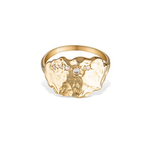 Starry Night Gold Textured Ring