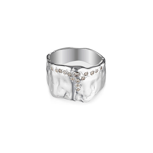 Here on Earth Silver Textured Ring