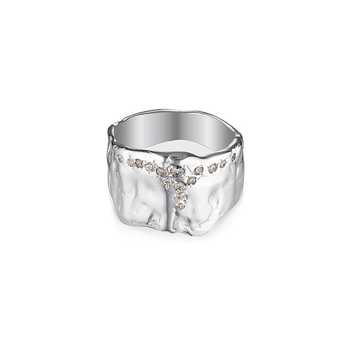 Here on Earth Silver Textured Ring