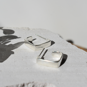 Chloe Silver Square Hoop